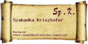 Szabadka Krisztofer névjegykártya