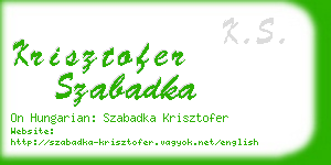 krisztofer szabadka business card